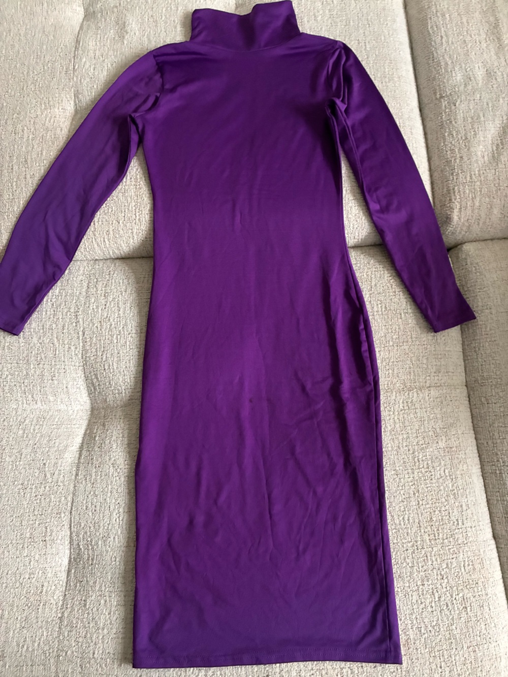 Long Sleeve Purple Bodycon Dress